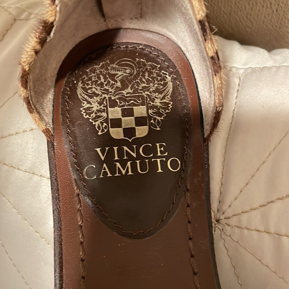 Vince Camuto Brown And Tan Zebra Print Ankle Sand… - image 7